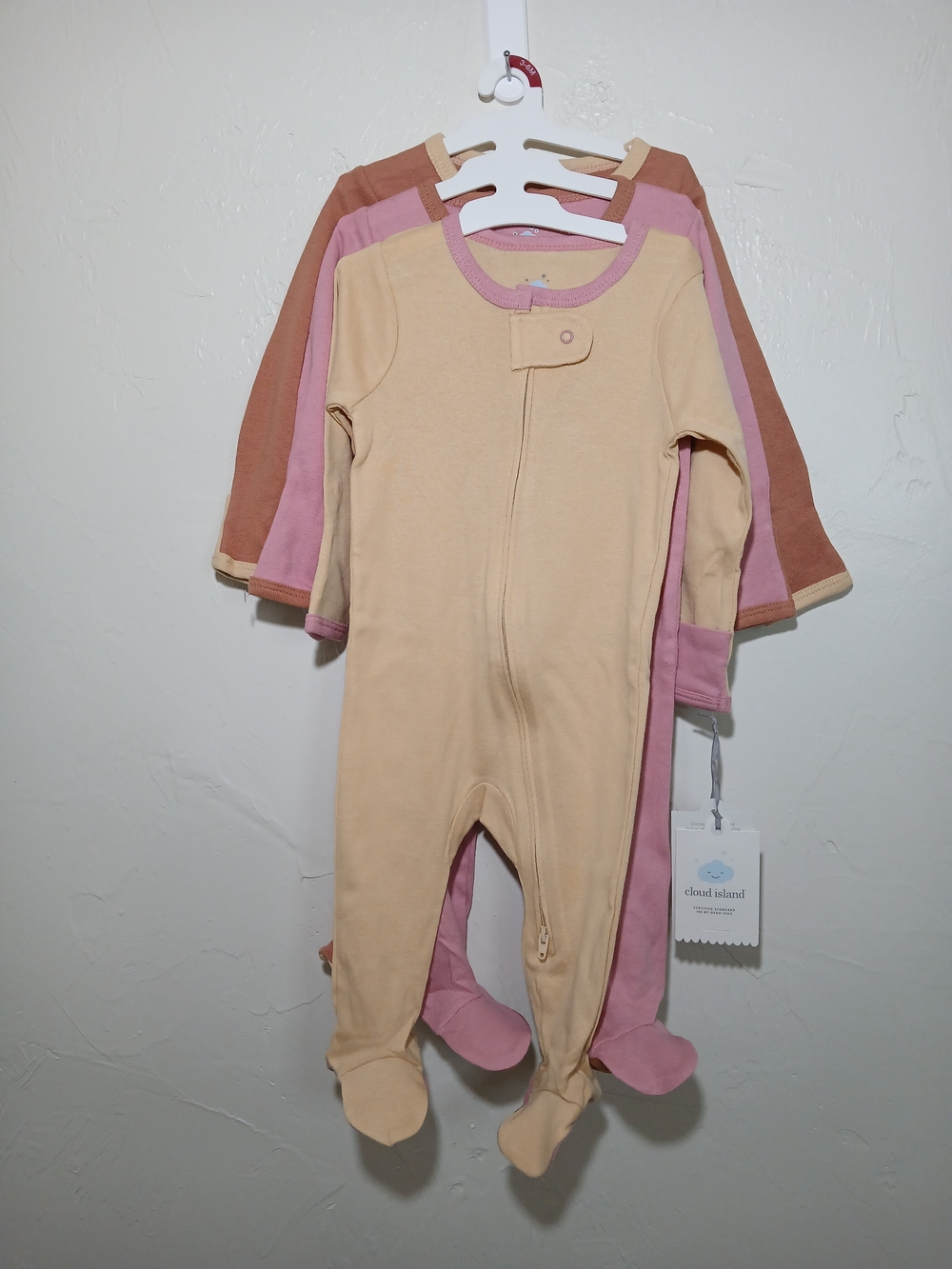 Cloud Island Baby Inverted Zipper Footed Sleepers(3-Pack) 3-6 Mos. NWT